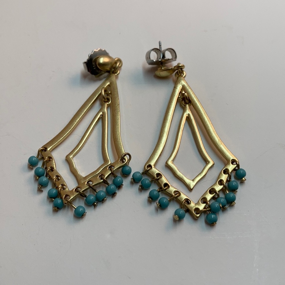 Lia Sophia Green Beaded Hanging Earrings